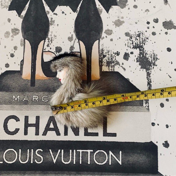 Vintage Mink porcelain female Profie Handmade Pin Art Deco - Picture 4 of 4